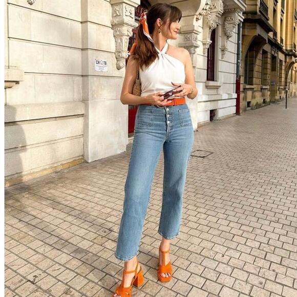 Reed Krakoff Coral Leather Platform Heels | Wedding Guest | Italian Summer Chic - Picture 9 of 14